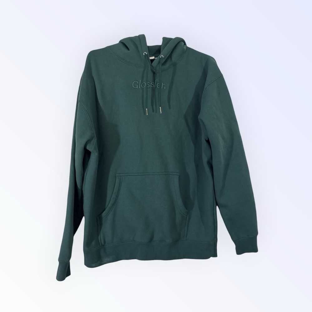 GLOSSIER hoodie WOMENS size‎ LARGE PLZ READ GREEN